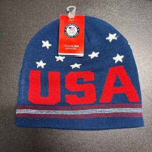 Team USA Olympics Beanie Red White Blue‎ Patriatic NWT